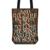 Artsy tote bag showing winter tree scene painting by Leon Spilliaert.