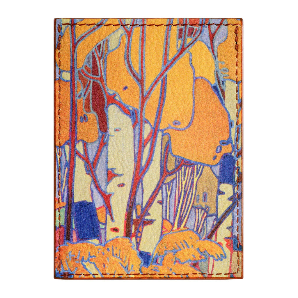 Art card holder printed with trees artwork by Tom Thomson.