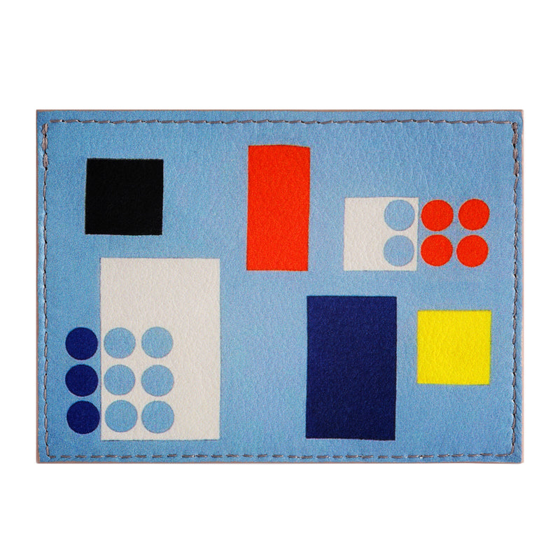 Credit card wallet printed with abstract artwork by Sophie Taeuber-Arp.