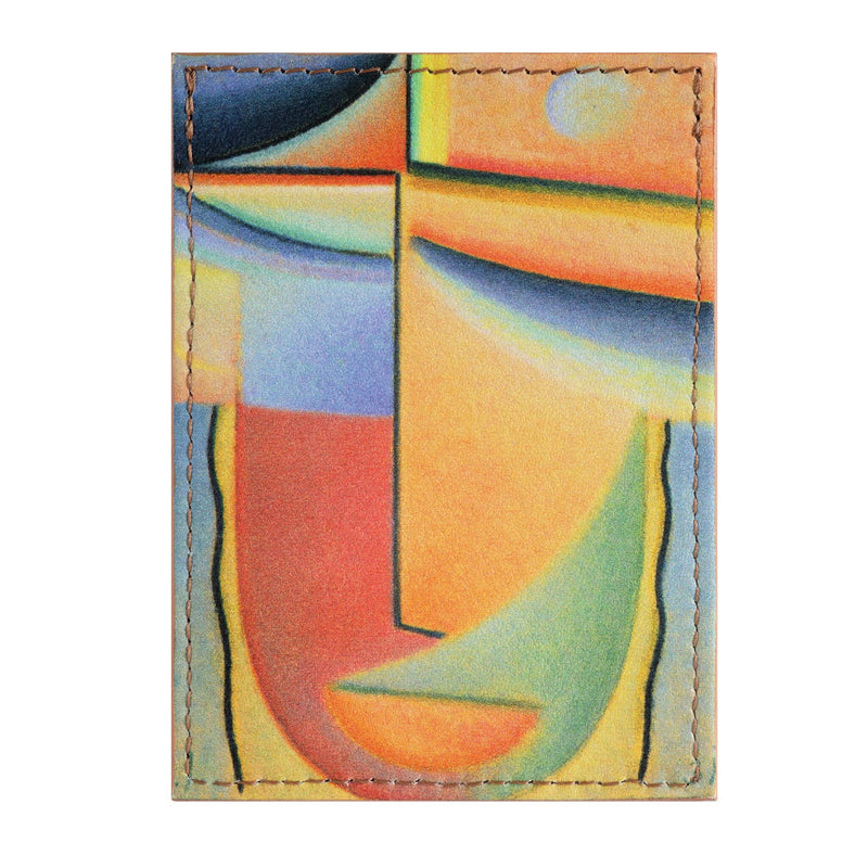 Unique card holder with Alexej von Jawlensky abstract head artwork.